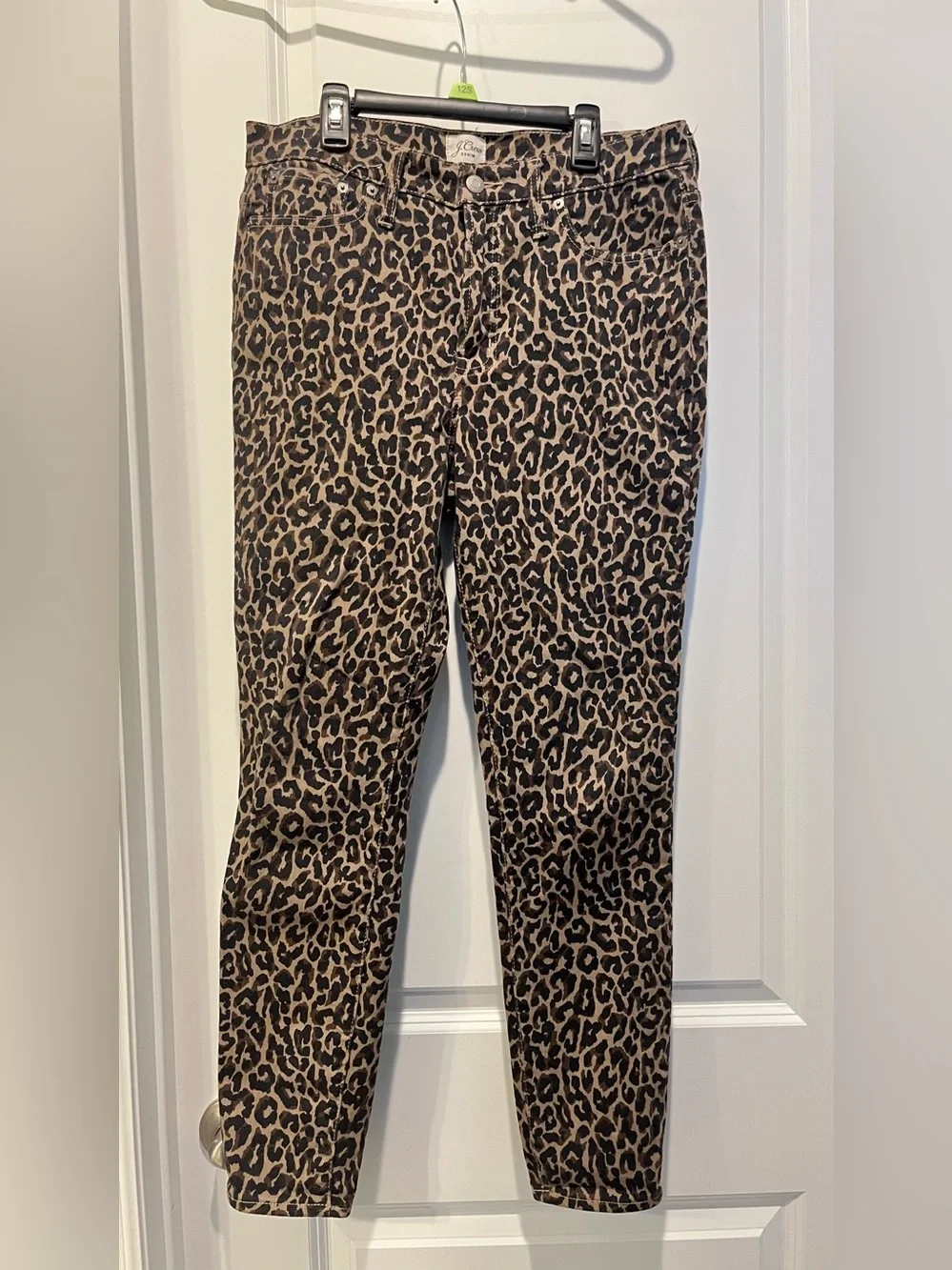 Women’s J- CREW 10” HIGH- RISE TOOTHPICK Animal Print Skinny Jeans Size 29 - Picture 1 of 11